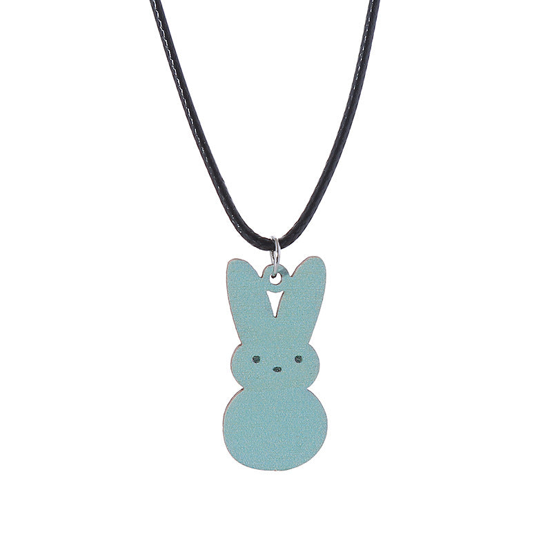 Wholesale Easter Candy Color Bunny Wooden Earrings